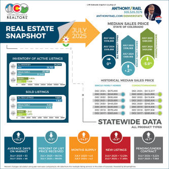 July 2025 Colorado Association of REALTORS Statewide Real Estate Market Snapshot - REMAX Colorado Agent Anthony Rael