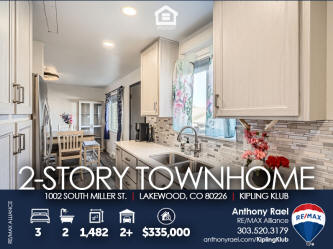 1002 South Miller St in Lakewood CO 80226 - Townhome with attached garage for sale - REMAX Lakewood CO Realtor Anthony Rael